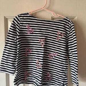Crewcuts Striped Kids Shirt with Pink candycane size 4-5